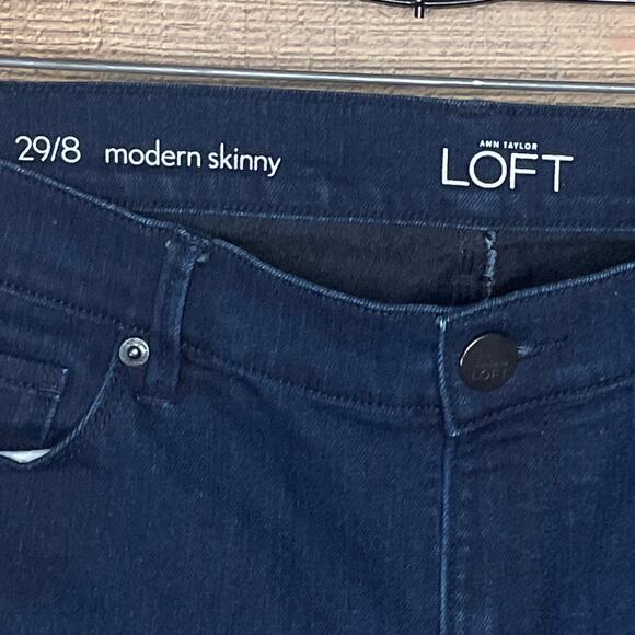 Ann Taylor LOFT Modern Skinny Jeans Dark Blue Size 29 8 - Picture 3 of 7